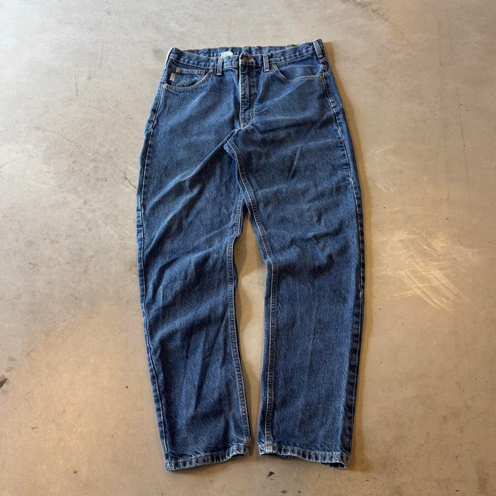Vintage dark Wash Carhartt relaxed work jeans - Picture 4 of 6